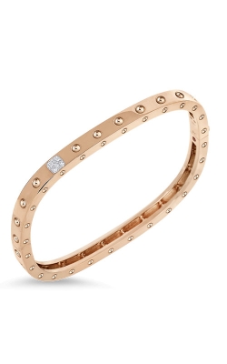 18KT GOLD 1 ROW SQUARE BANGLE WITH DIAMONDS 888523b-config